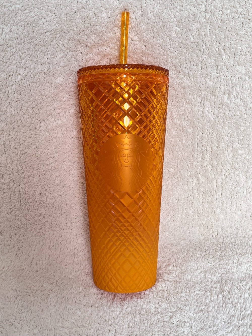 NEW! Starbucks Summer 2022 Orange / Mango Ombre Jeweled 24 oz Tumbler NWT